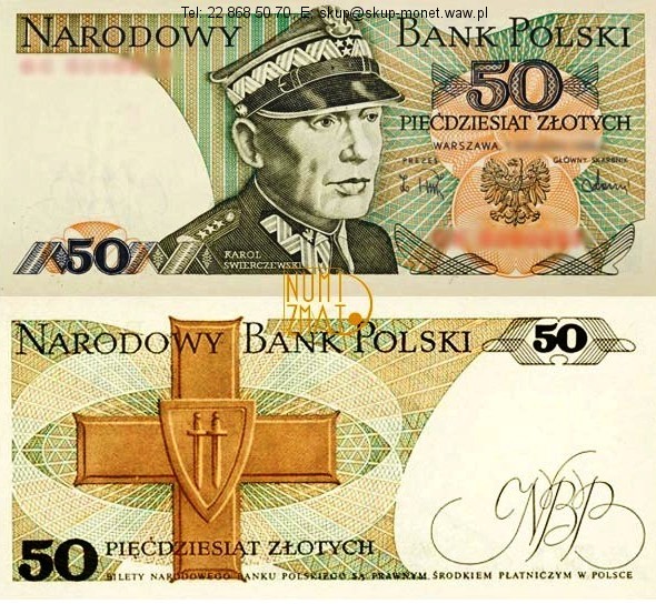 Warszawa – Banknot 50 zł 1986 SERIA EH, ŚWIERCZEWSKI pięćdziesiąt złotych UNC